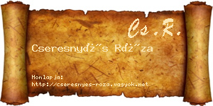 Cseresnyés Róza névjegykártya
